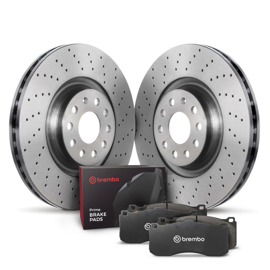 Brembo KTX4072 Drilled UV Coated Front Disc Brake Pad & Rotor Kit for 1996-1999