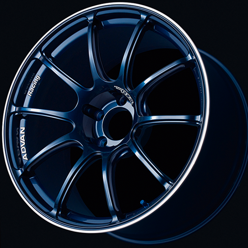 (set of 4) Advan RZII Racing Indigo Blue/Ring | 17x8" +45mm | 5x114.3mm Wheels