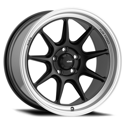 (set of 4) Konig Countergram Matte Black / Matte Machined Lip | 15x9" +35mm | 4x100mm Wheel