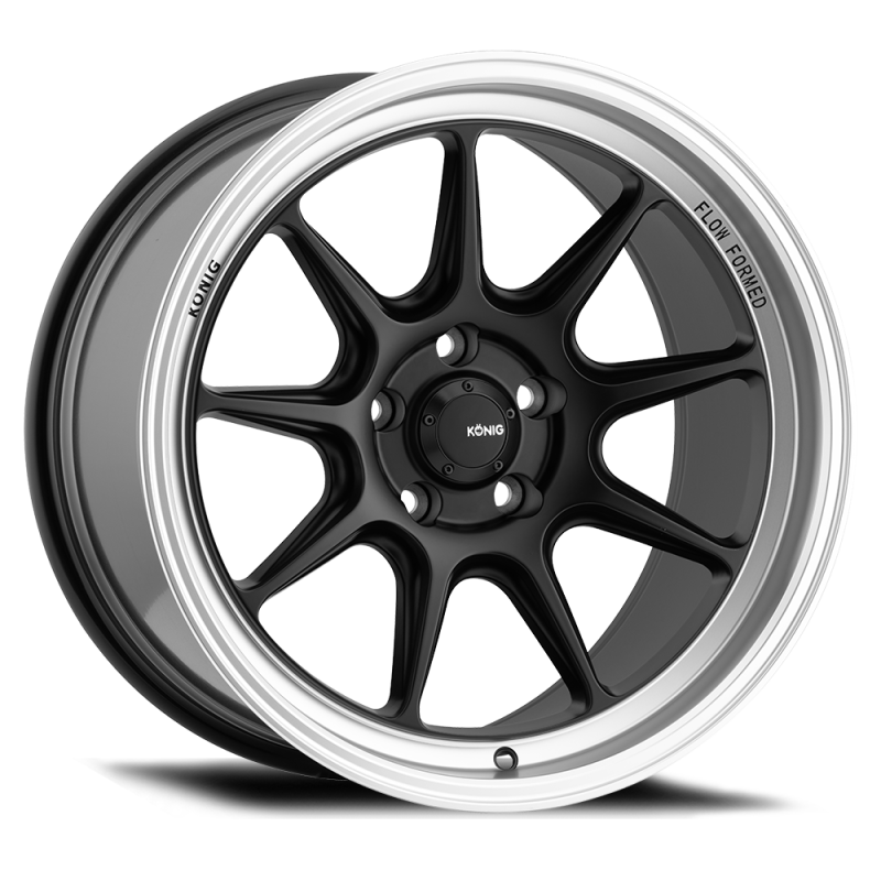 (set of 4) Konig Countergram Matte Black | 19x11" +18mm | 5x114.3mm Wheel