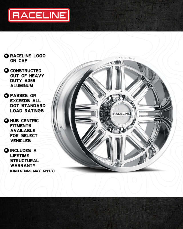 (set of 4) Raceline 948 Split Chrome | 20x10" -19mm | 6x135mm Wheel