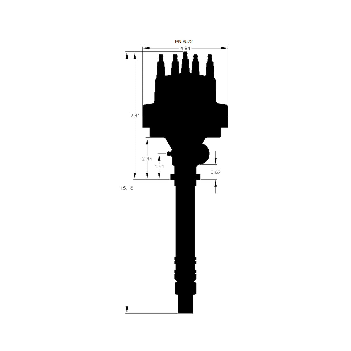 MSD 8572 Tach Drive Distributor w/Vacuum Advance