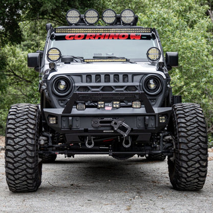 Go Rhino 18-26 Jeep Wrangler JL/JLU (Excl. LED Fog Lights) Trailline Front Stubby Bumper - Tex. Blk
