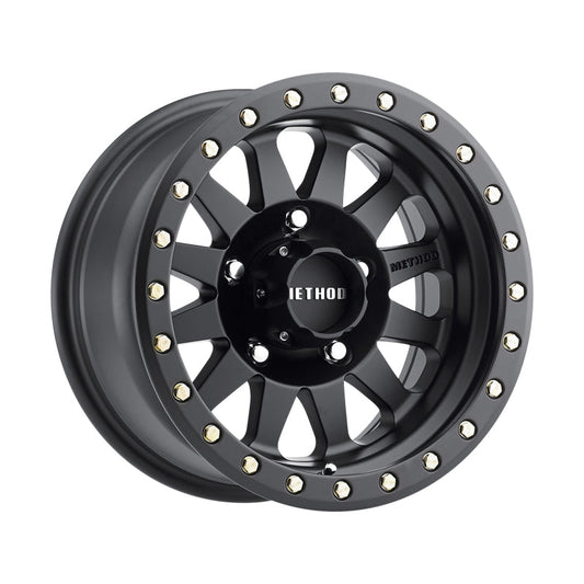 (set of 4) Method MR304 Double Standard Matte Black | 17x8.5" +0mm | 5x5in Wheel