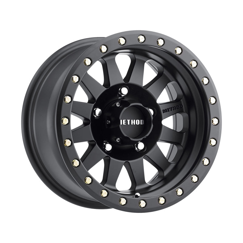 (set of 4) Method MR304 Double Standard Matte Black | 15x8" -24mm | 5x4.5in Wheel