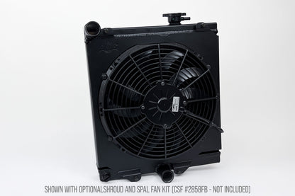 CSF High-Performance All-Aluminum Half Radiator - Black | Evo 7/8/9