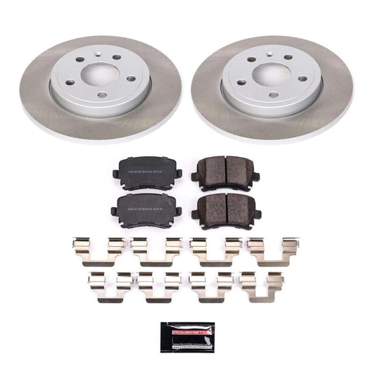 PowerStop 05-09 Audi A4 Quattro Rear Semi-Coated Rotor Kit (SC4624)