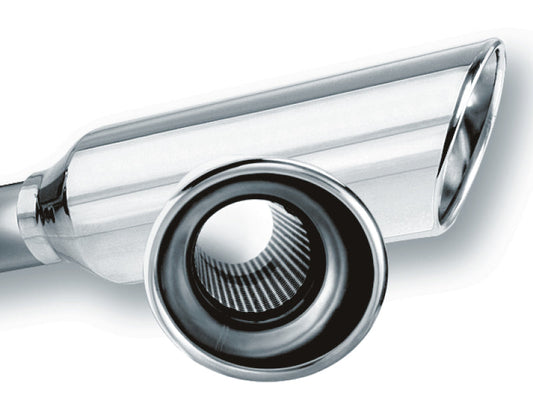 Borla 2.25in Inlet 4in Round Rolled Angle-Cut Resonated Tip | Universal (20248)