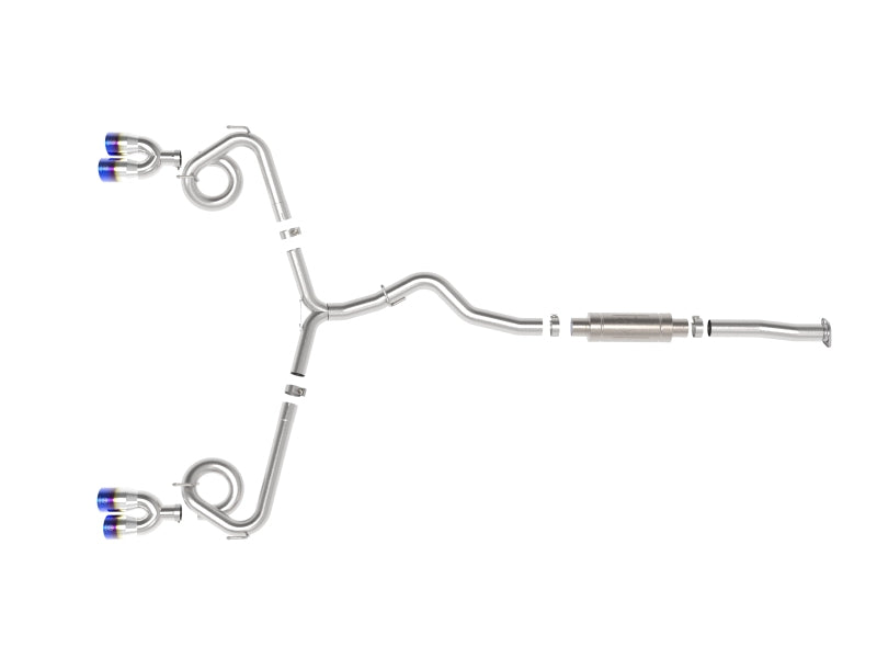 aFe Takeda 3in to 2-1/2in Stainless Steel Cat-Back Exhaust w/ Blue Flame Tip | Subaru WRX/STi (15-21) (49-36810-L)