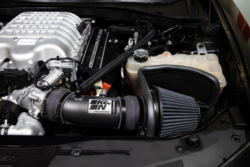 K&N 17-23 Dodge Charger/Challenger Hellcat 6.2L V8 DRYFLOW Performance Air Intake System | Dodge Charger/Challenger (17-23) (30-2553TTK)