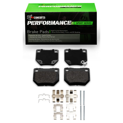 R1 Concepts Sport Rear Brake Pads & Hardware Kit | Subaru Impreza/Legacy (92-11) (2115-0461-11)