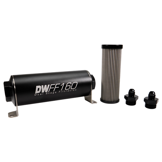 Deatschwerks Universal 10 Micron 160mm Fuel Filter Kit (8-03-160-010K-10/-38/-516/-6/-8)