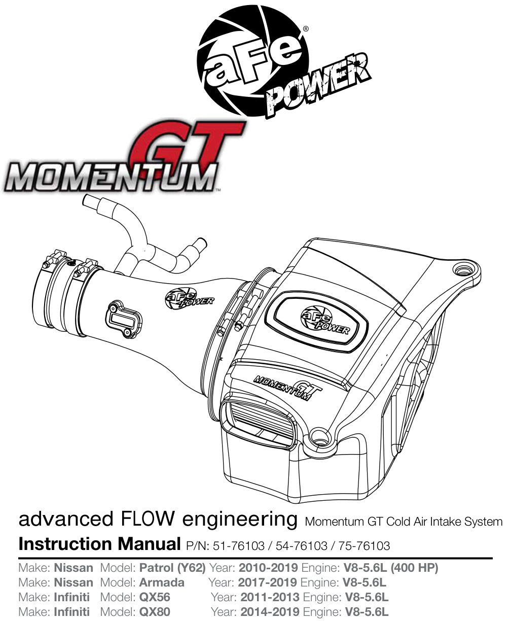 aFe MagnumFORCE Intakes Pro Guard7 Nissan V8 5.6L | Armada/QX56/80 (75-76103)