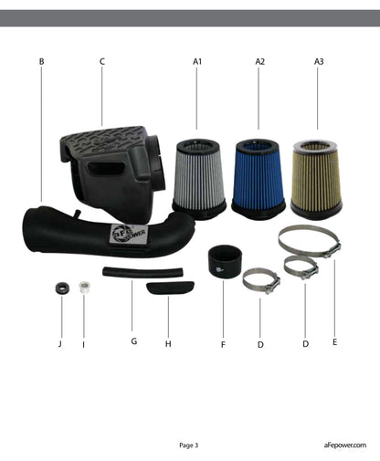 aFe Momentum GT Cold Air Intake System w/ Pro GUARD 7 Filter | Jeep Wrangler (12-18) (75-76204)