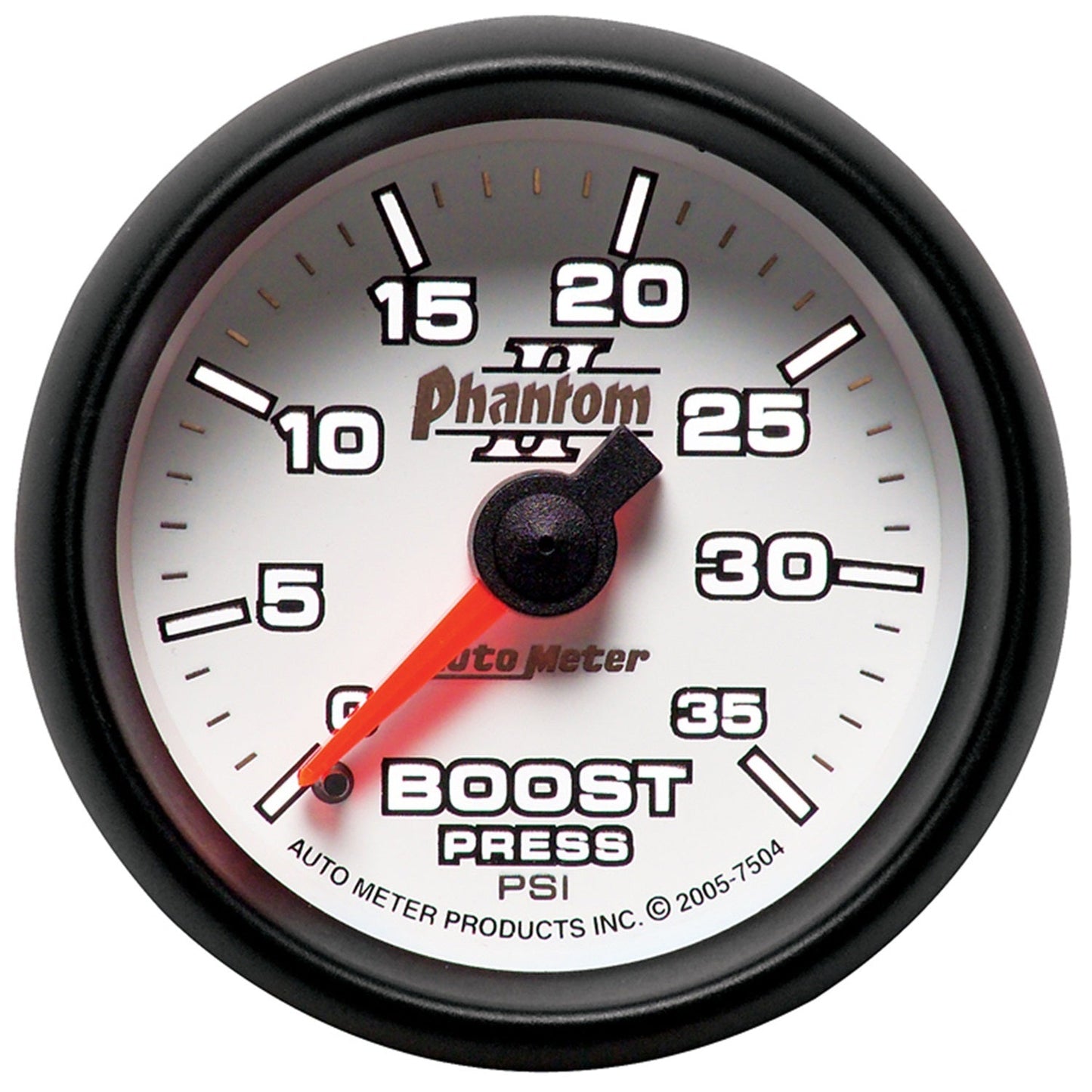 AutoMeter Phantom II 52.4mm Mechanical 0-35 PSI Boost Gauge (7504)