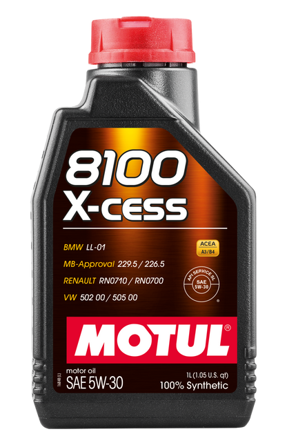 Motul 5W30 8100 X-CESS Synthetic Motor Oil - (108944/108946)