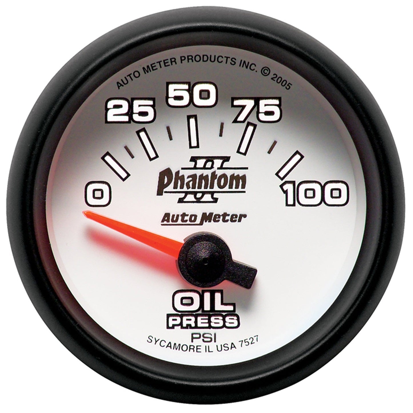 AutoMeter Phantom II 52mm Short Sweep Electronic 0-100psi Oil Pressure Gauge (7527)