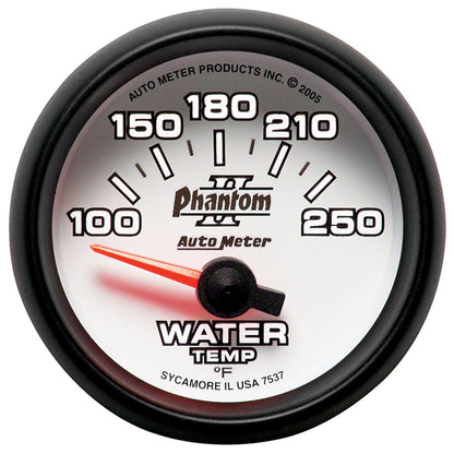 AutoMeter Phantom II 52.4mm SSE 100-250 Deg F Water Temperature Gauge (7537)
