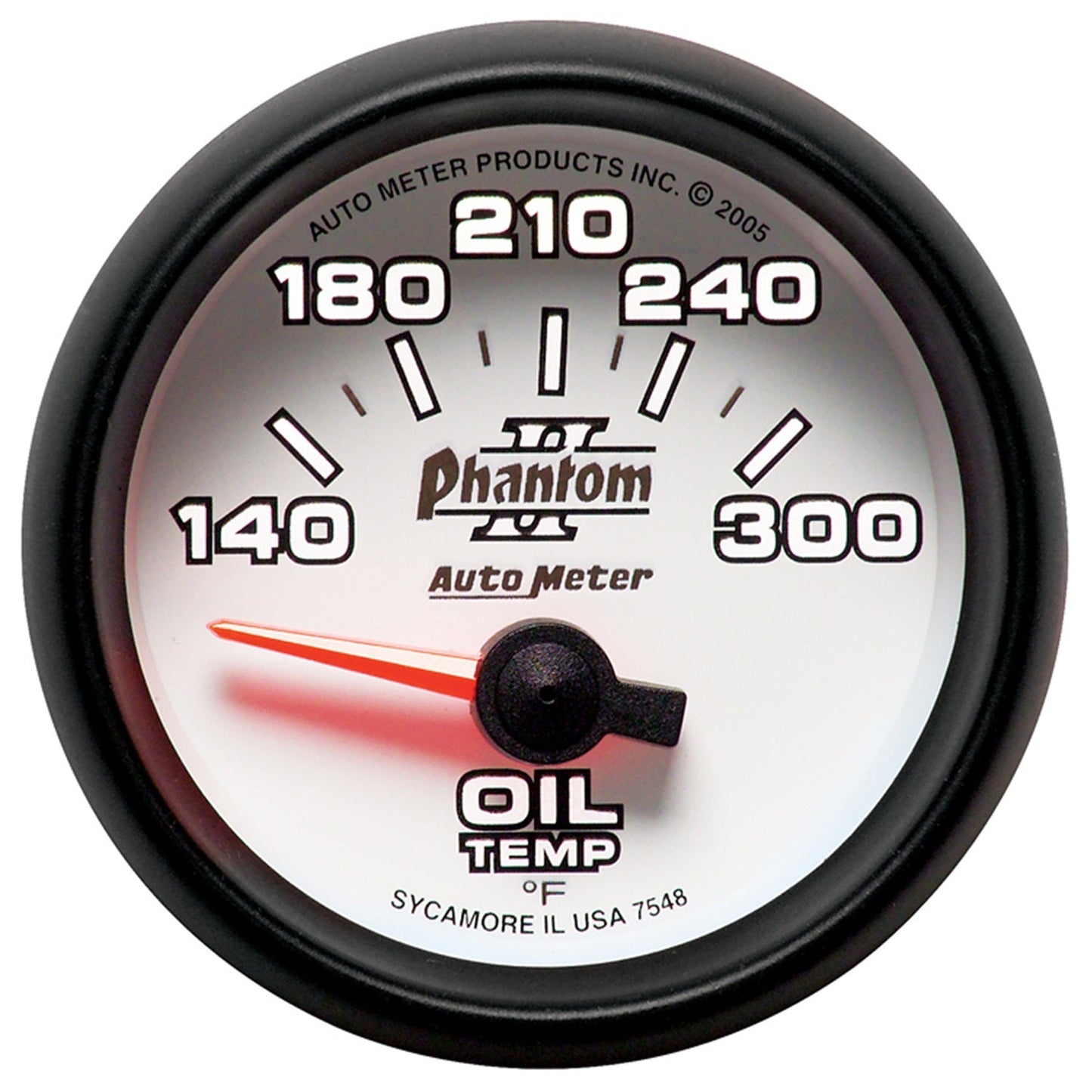 AutoMeter Phantom II 52mm Short Sweep Electronic 140-300 Deg F Oil Temperature Gauge (7548)