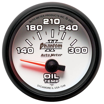 AutoMeter Phantom II 52mm Short Sweep Electronic 140-300 Deg F Oil Temperature Gauge (7548)