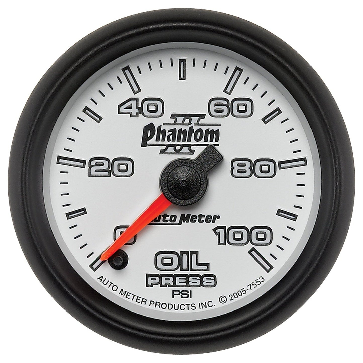 AutoMeter Phantom II 52mm Full Sweep Electronic 0-100 PSI Oil Pressure Gauge (7553)