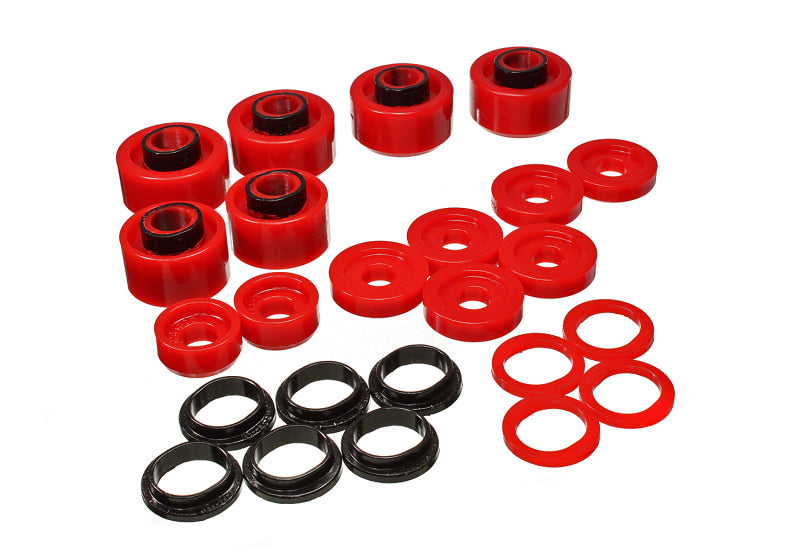 Energy Suspension 4.4121R Body Mount Set - Red For 1999-2007 Ford Super Duty