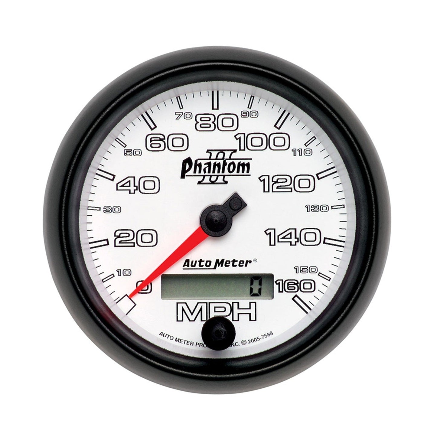 AutoMeter Phantom II 3-3/8in 160 MPH Electronic Programmable In-Dash Speedometer (7588)