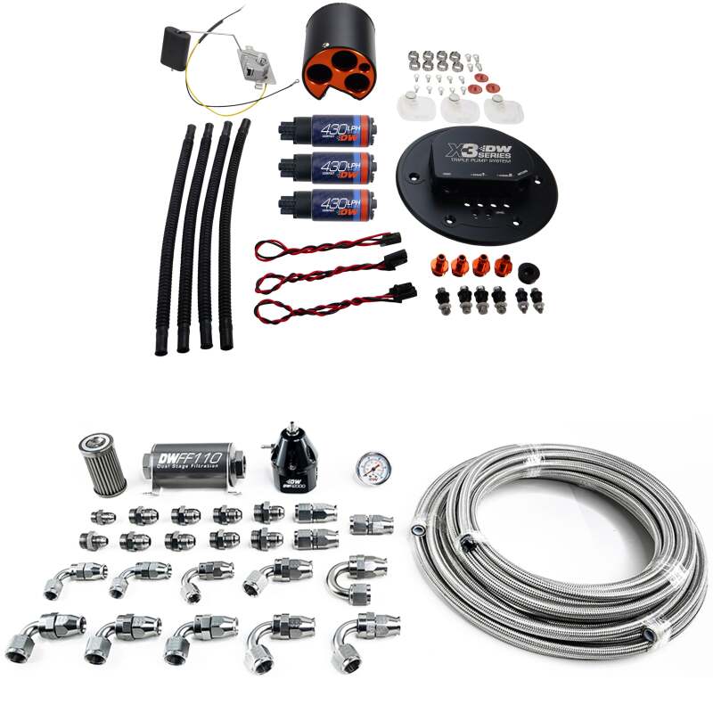 DeatschWerks 98-04 Ford Mustang X3 Module with DW430C Pump and Plumbing Kit