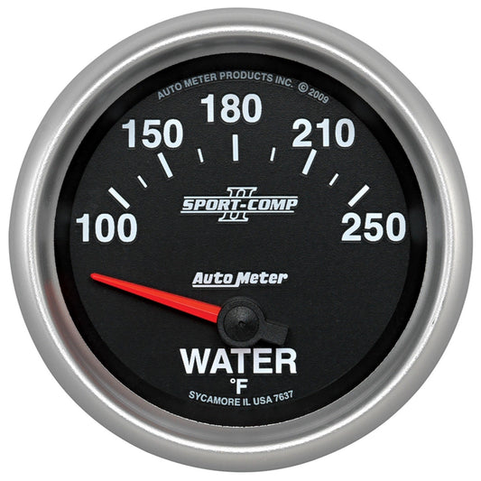 AutoMeter Sport-Comp II 100-250 Deg F Short Sweep Electronic Water Temperature Gauge (7637)