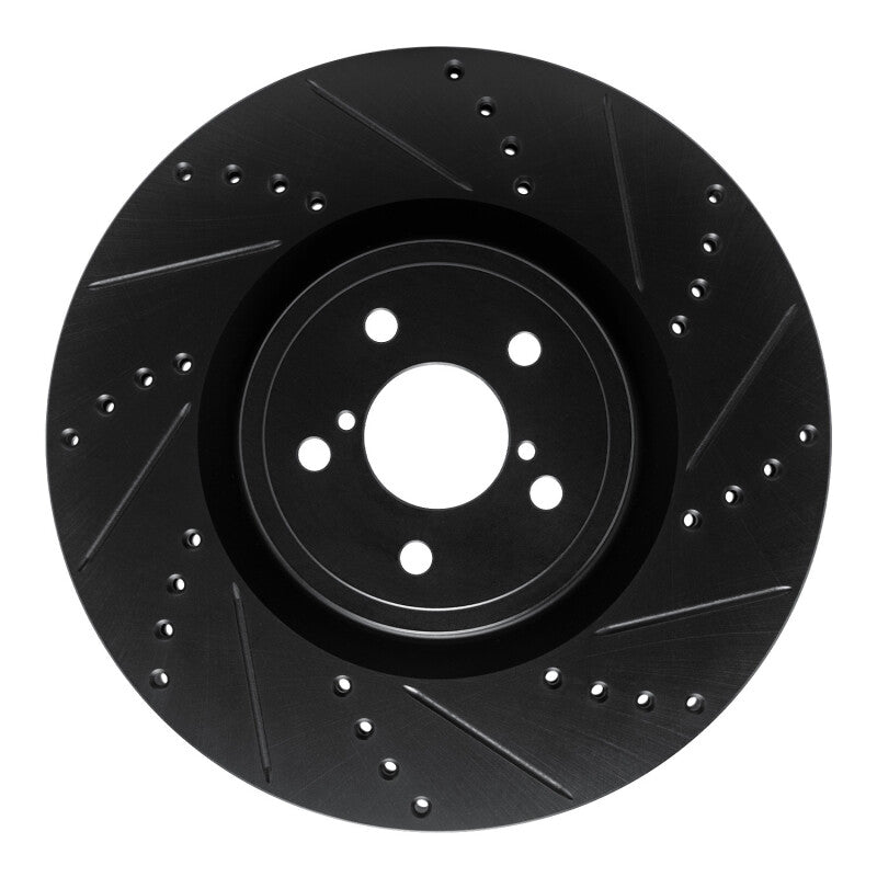 R1 Concepts Subaru Impreza Front Drilled & Slotted Black Rotor (ECB-13014R)