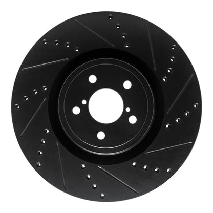 R1 Concepts Subaru Impreza Front Drilled & Slotted Black Rotor (ECB-13014R)