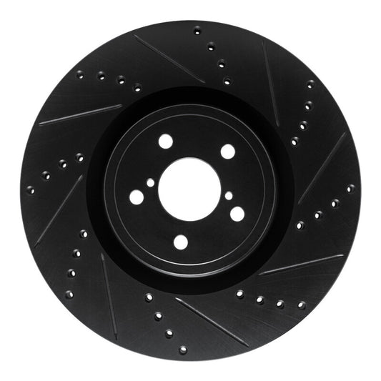 R1 Concepts Subaru Impreza Front Drilled & Slotted Black Rotor (ECB-13014R)
