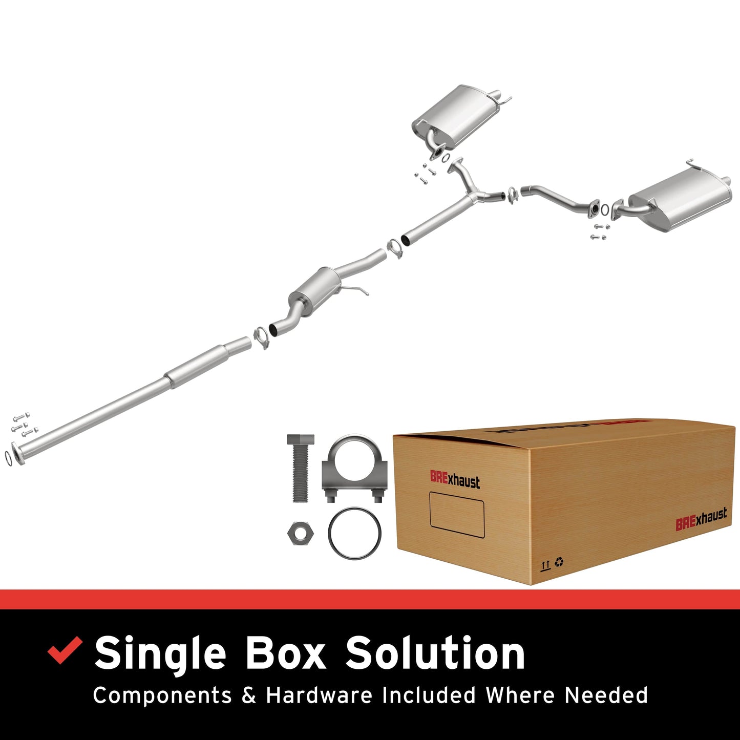 BRExhaust 1998-2002 Honda Accord 3.0L Direct-Fit Replacement Exhaust System