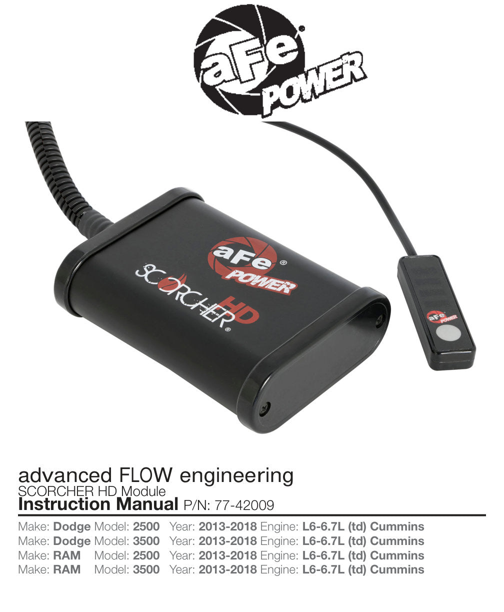 aFe SCORCHER HD Power Module | Dodge Ram 6.7L L6 Diesel (13-16) (77-42009)