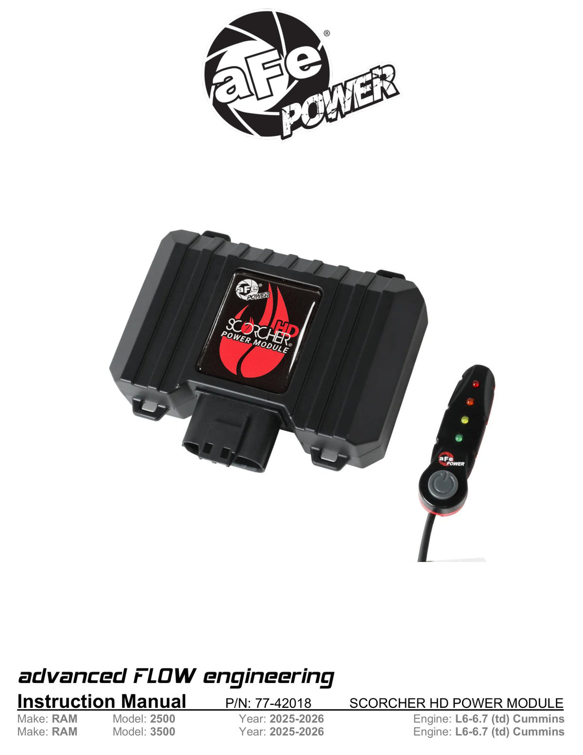 aFe 77-42018 HD Power Module For RAM 2500/3500 25+