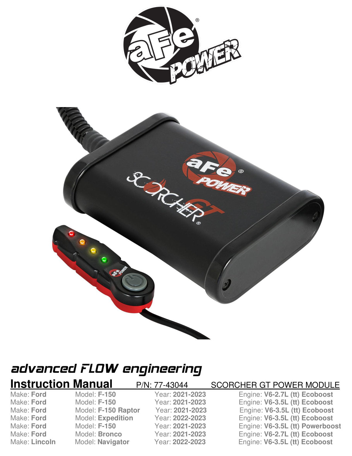 aFe Scorcher GT Power Module | Ford F-150 2.7L/3.5L (77-43044)