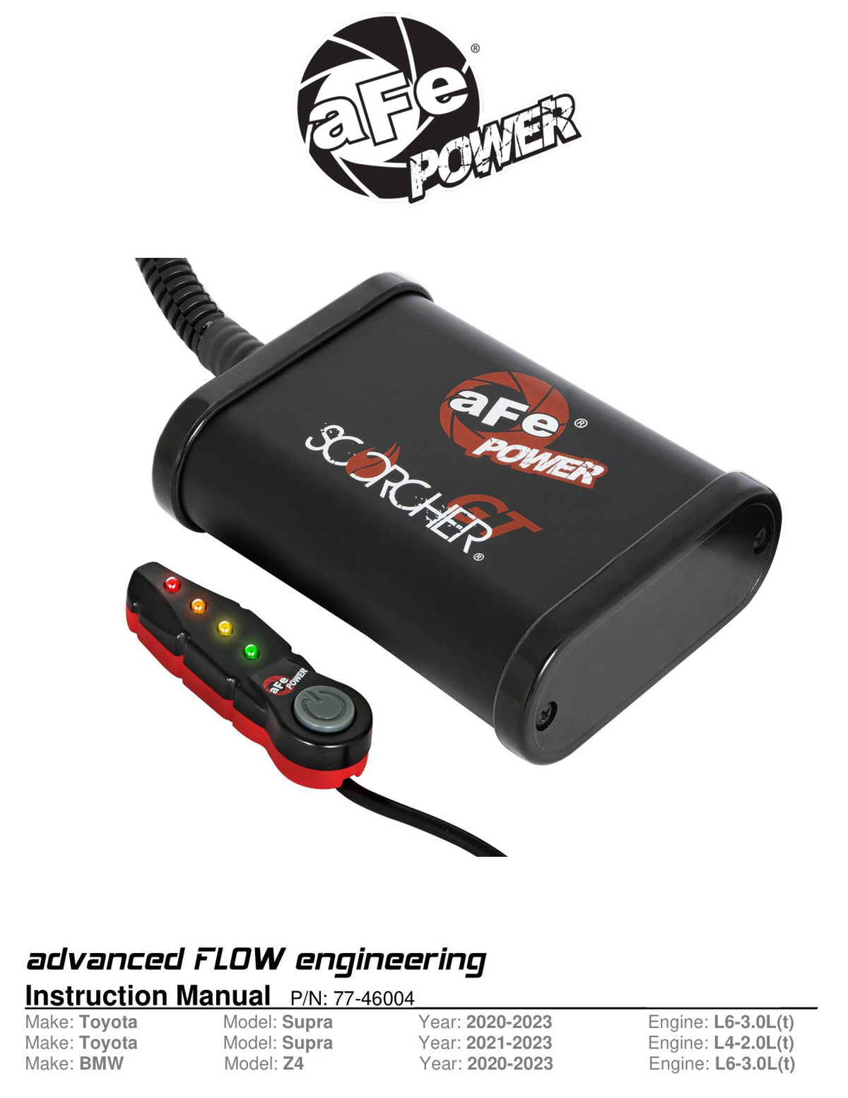 aFe Scorcher GT Bluetooth Power Module | Toyota Supra 3.0L 2020 (77-46004)