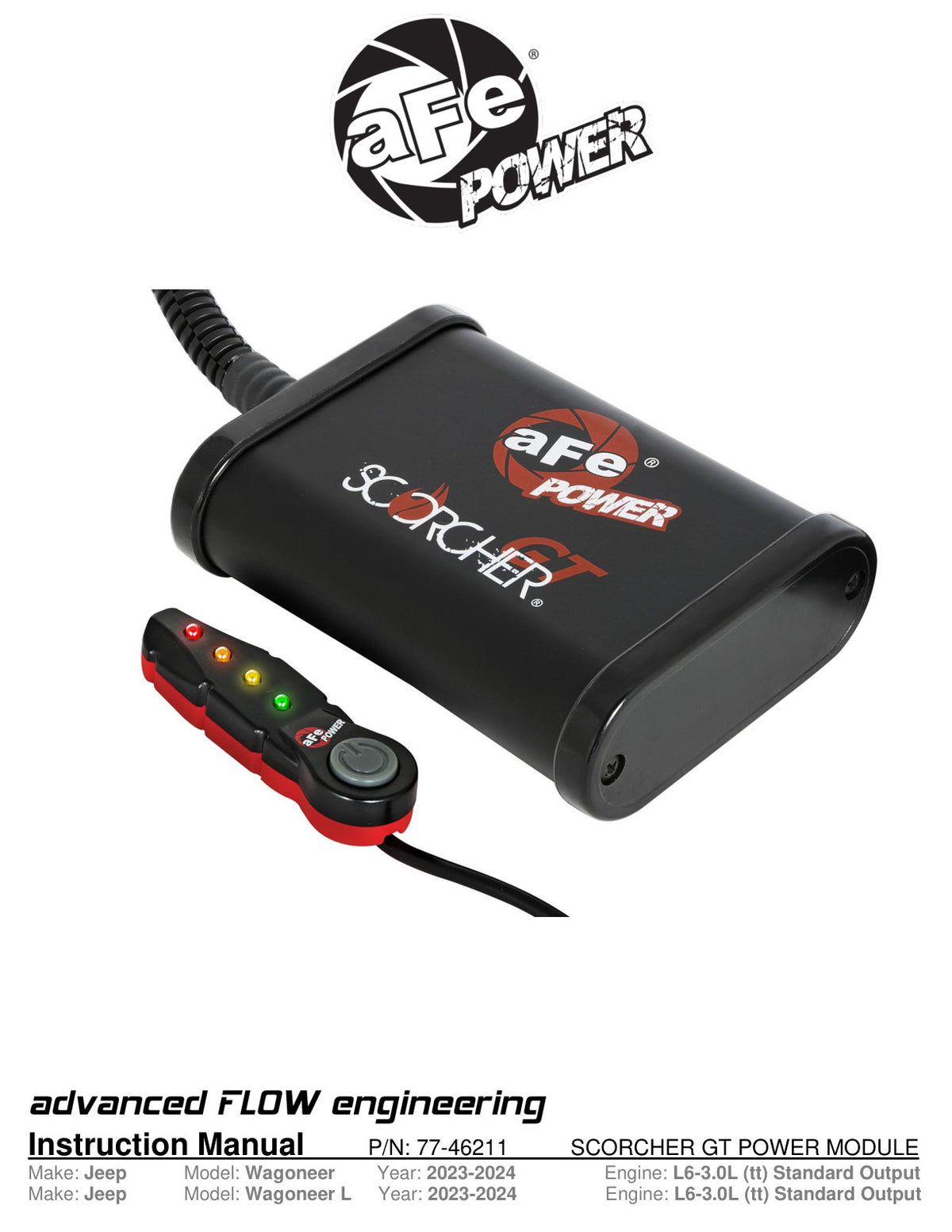 aFe SCORCHER GT Power Module | Ram 1500/Jeep Wagoneer L6 3.0L (23-25) (77-46211)