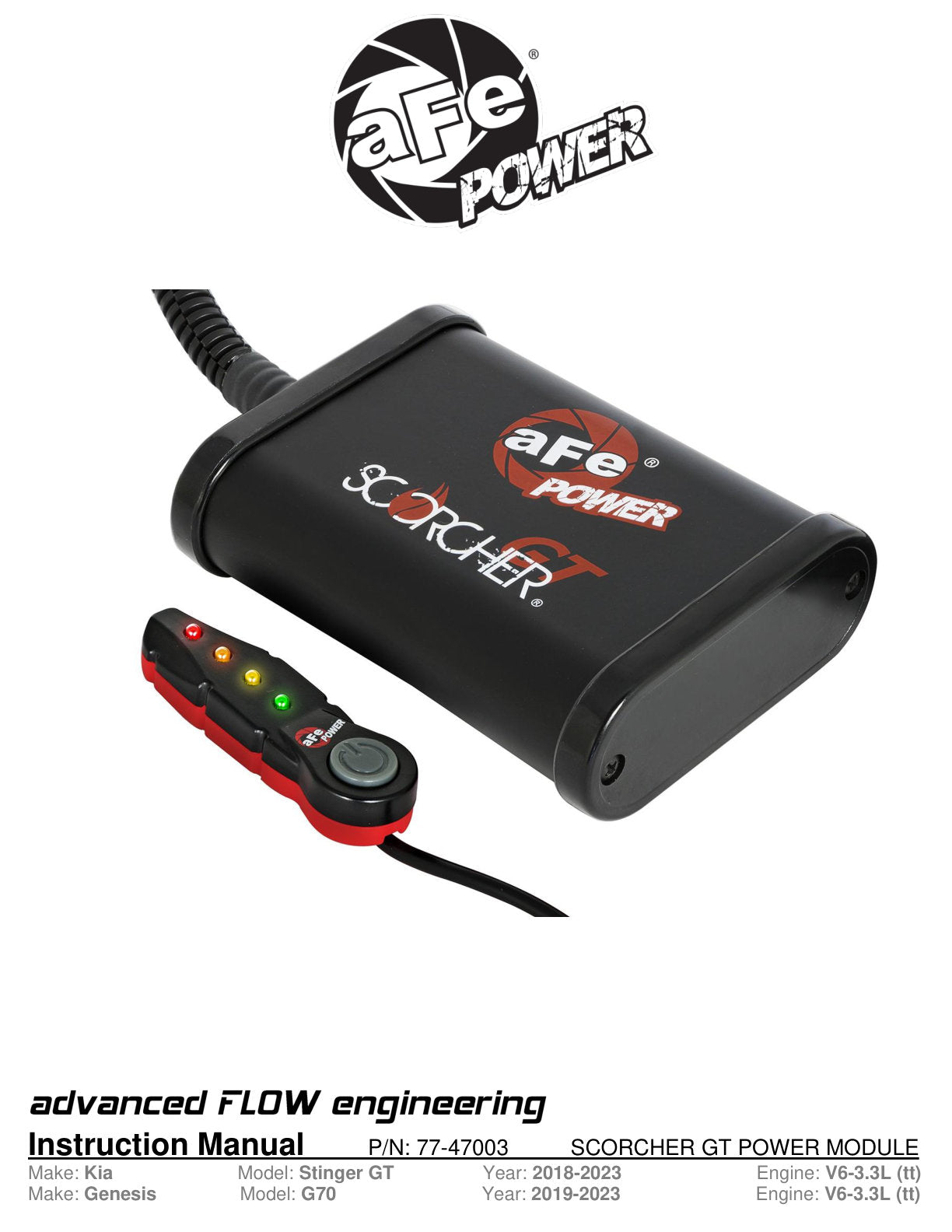 aFe Scorcher HD Performance Chip | Kia Stinger/Genesis G70 (17-26) (77-47003)