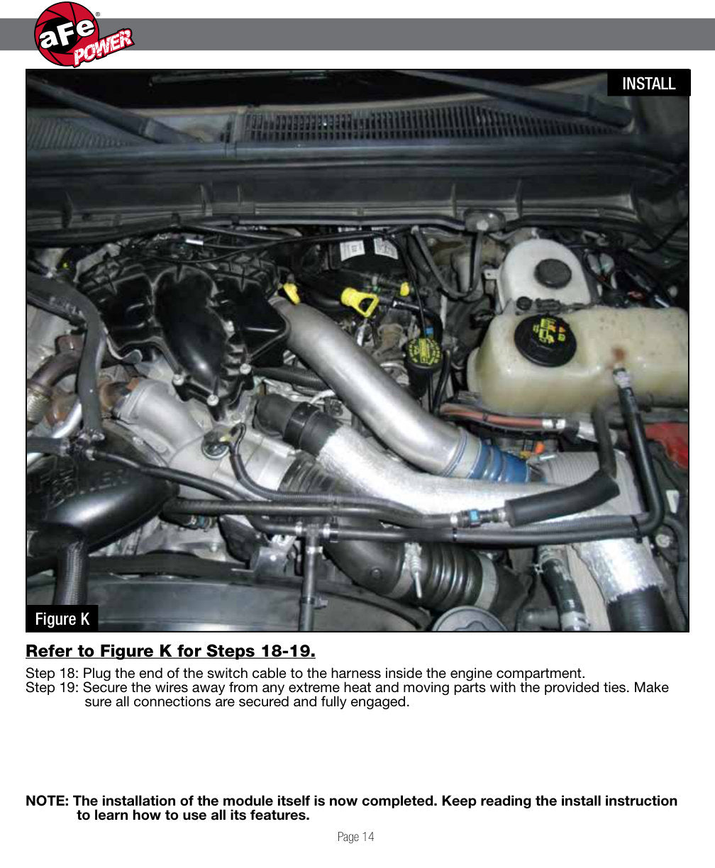 aFe SCORCHER BLUE Bluetooth Capable Power Module | Ford Diesel Trucks V8-6.7L (17-18) (77-83020)