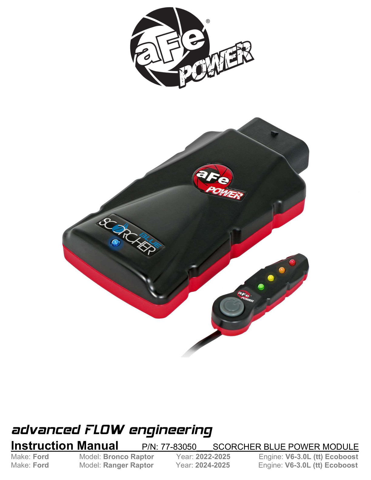 aFe Scorcher Blue Power Module | Ford Bronco Raptor 21-26 (77-83050)
