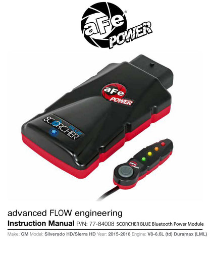 aFe SCORCHER BLUE Bluetooth Capable Power Module | GM Diesel Trucks 6.6L V8 LML (15.5-16) (77-84008)