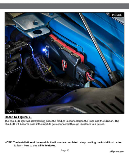 aFe SCORCHER BLUE Bluetooth Capable Power Module | GM Diesel Trucks 6.6L V8 LML (15.5-16) (77-84008)