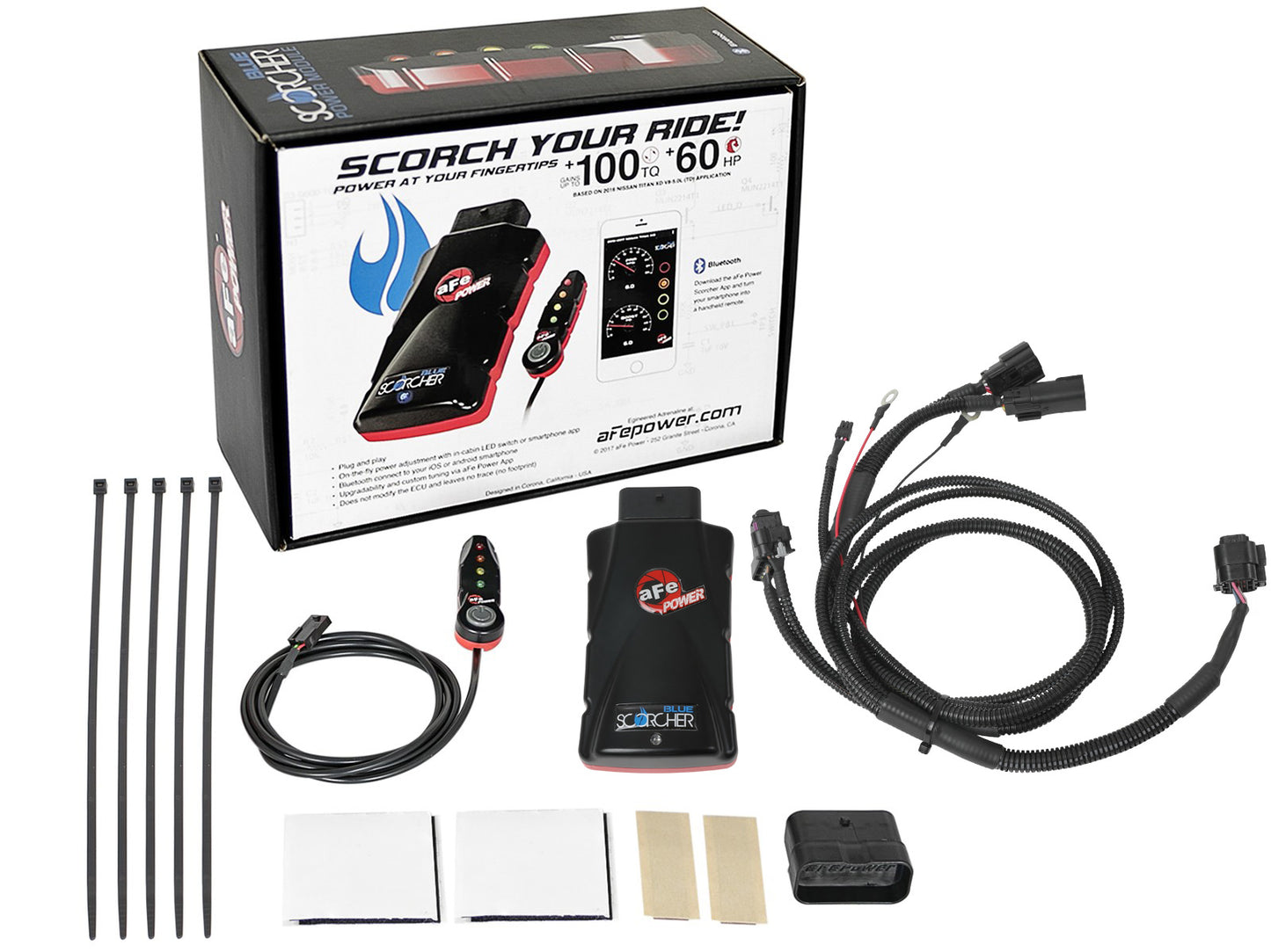 aFe SCORCHER BLUE Bluetooth Capable Power Module | GM Diesel Trucks V8-6.6L (17-18) (77-84010)
