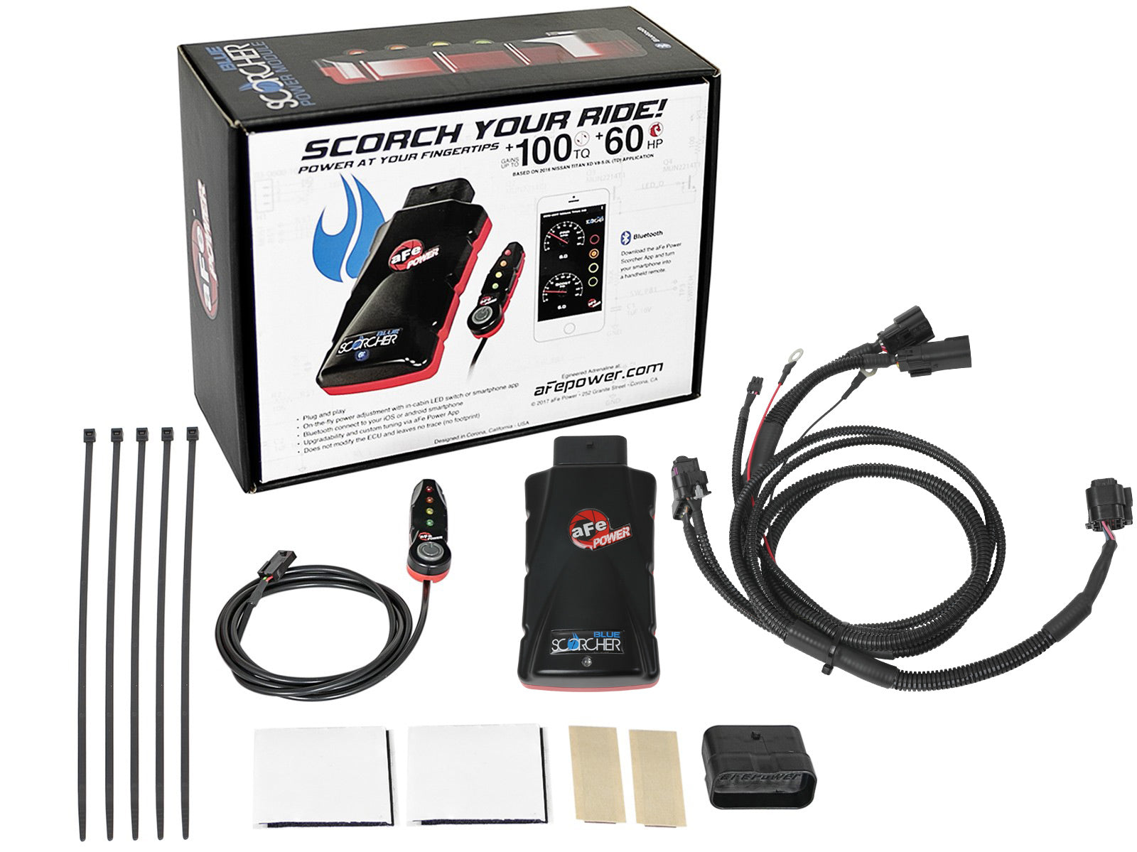 aFe SCORCHER BLUE Bluetooth Capable Power Module | GM Diesel Trucks V8-6.6L (17-18) (77-84010)