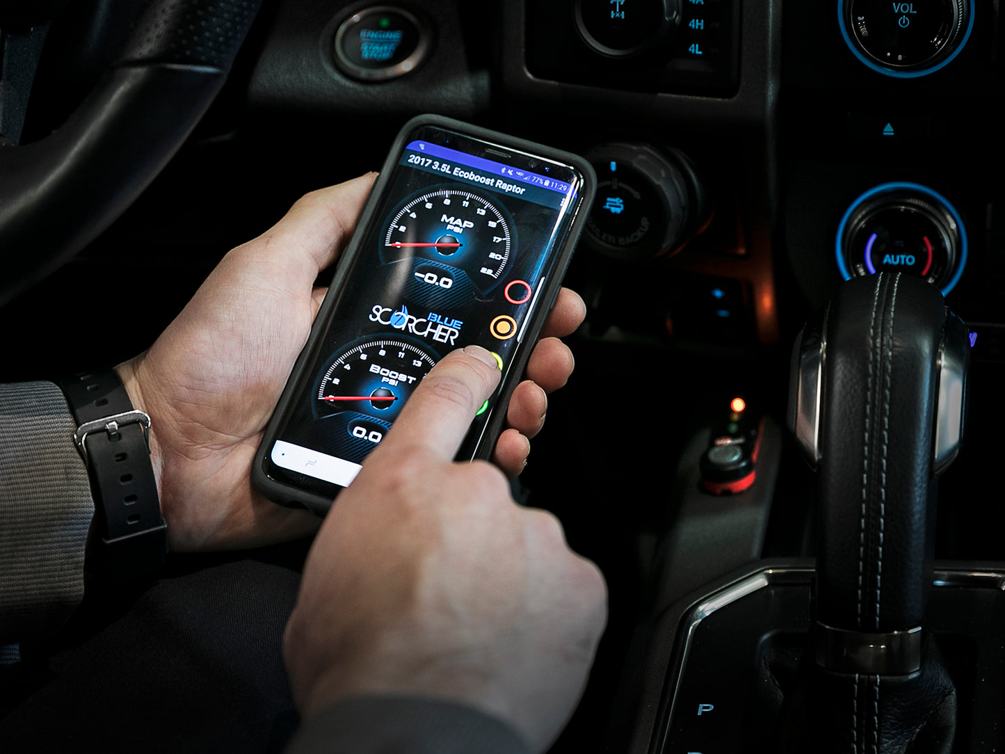 aFe SCORCHER BLUE Bluetooth Capable Power Module | GM Diesel Trucks V8-6.6L (17-18) (77-84010)