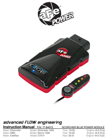 aFe Scorcher Blue Bluetooth Power Module | GM Silverado/Sierra 1500 L4-2.7L (19+) (77-84013)
