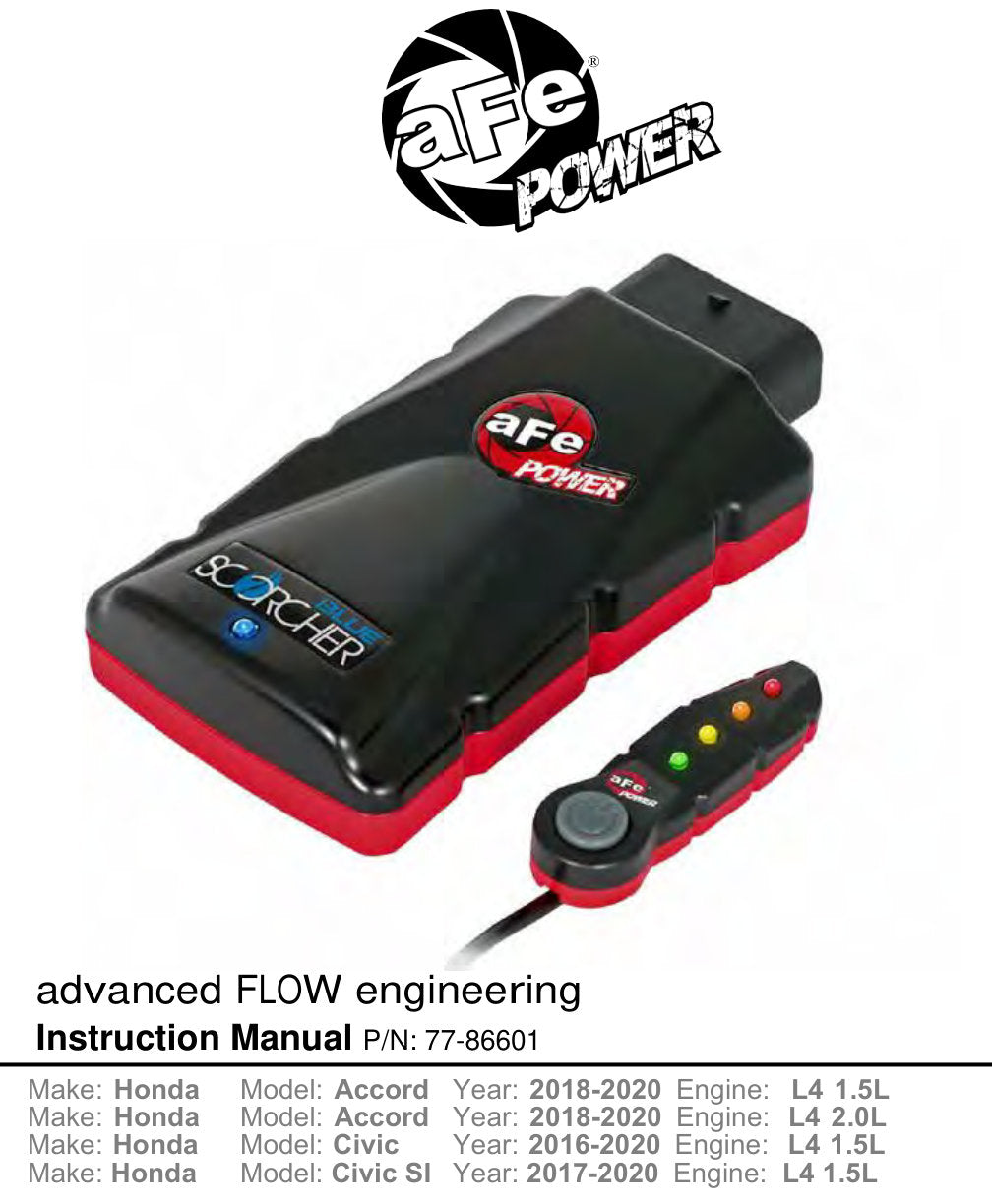 aFe Scorcher Blue Bluetooth Power Module | Honda Civic/Si/Accord L4-1.5L/2.0L (16-19) (77-86601)