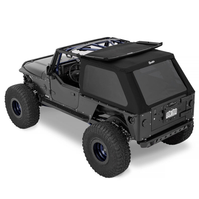 Bestop 56821-17 Trektop Slantback Soft Top Black Twill for 04-06 Wrangler TJ