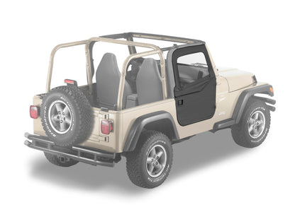 Bestop 51789-15 Front Full 2Pc Soft Doors Black Denim for 97-06 Wrangler TJ